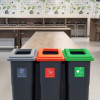 90L Wall Hugger Recycling Bin with Lid & Sticker