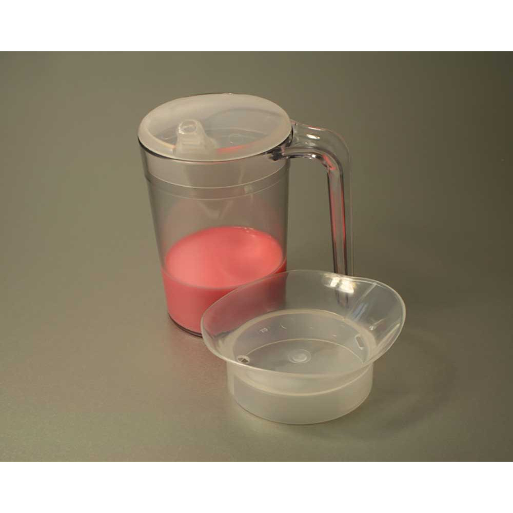 Large Clear Handled Beaker With Two Lids Clh Healthcare 9469