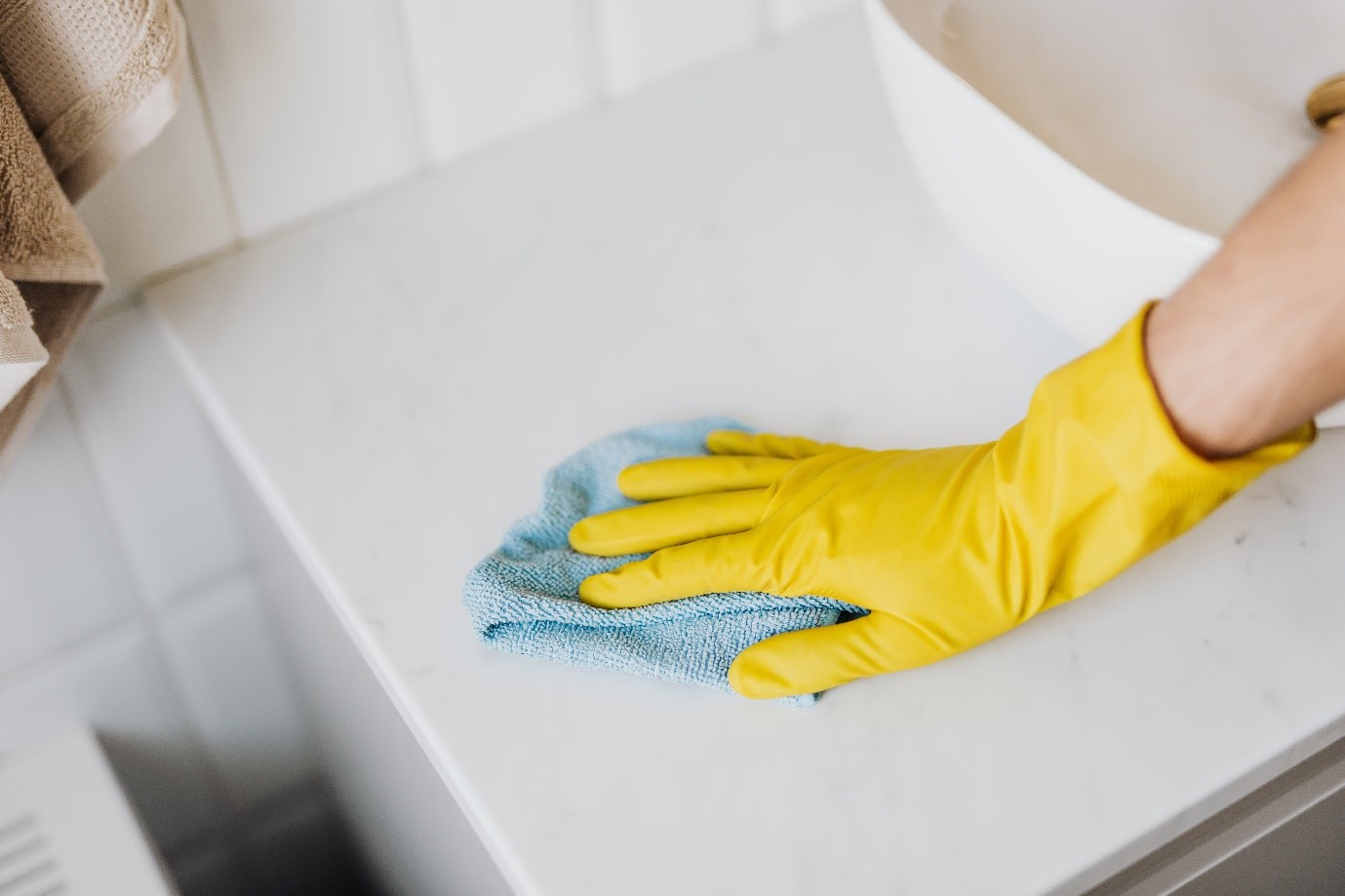 Wiping surface down