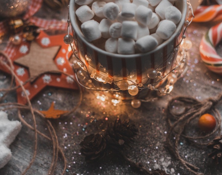 Festive marshmallows and biscuits